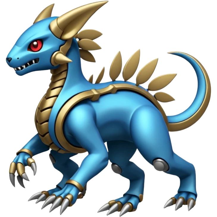 Mechanical Vernid-Wickerbeast-Protogen-Fakémon-Pokémon-creature-fusion (full body) emoji