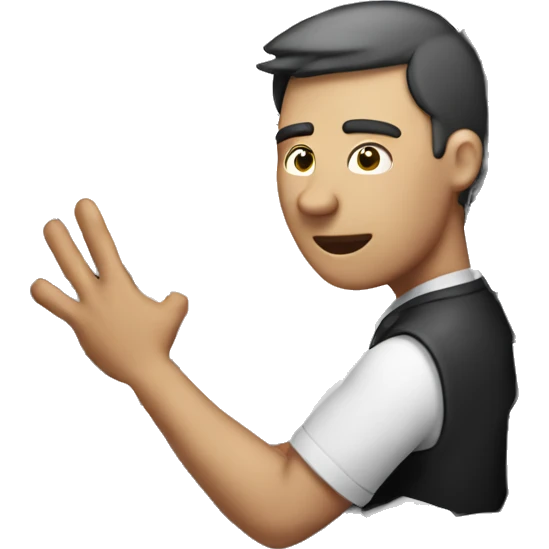 Man holdng cracked wall emoji