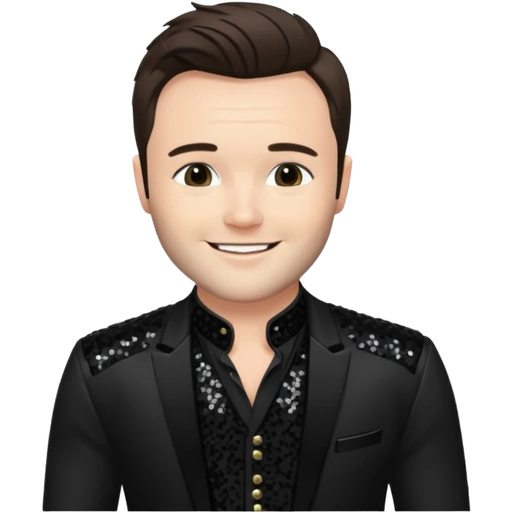 Shane Filan from Westlife with black sequin outfit emoji