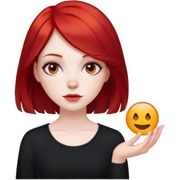 Девушка с чёрно-красными волосами emoji
