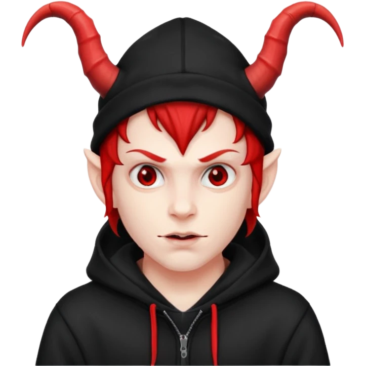 devil with hoodie and hat emoji