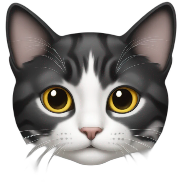 cat with white black emoji