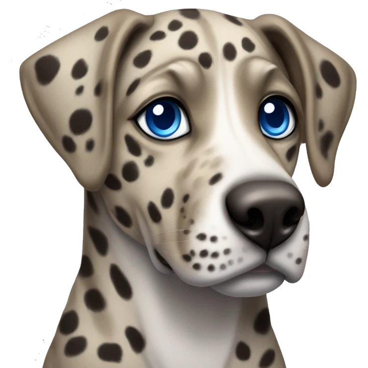 Catahoula leopard dog with blue eyes emoji