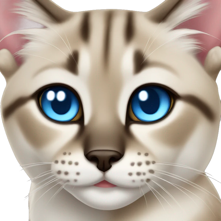 Lynx Siamese point cat with lightblue eyes emoji
