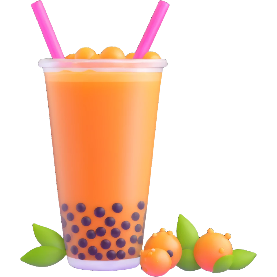 bubble tea with boba pearls emoji