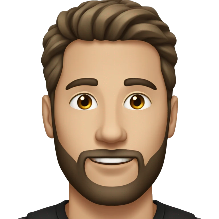 dark hair and beard (white man) handsome 30 year old wearing a black shirt with silver hoop earrings and a silver chain necklace emoji
