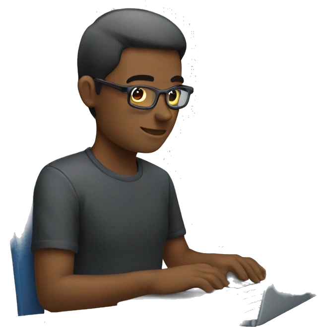 person typing on laptop emoji