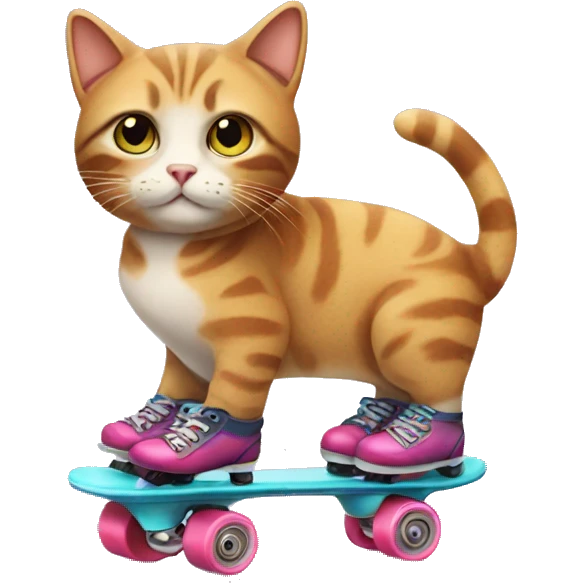 Cat wearing roller skate emoji