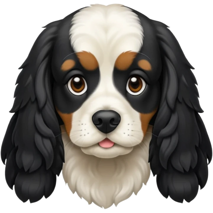 Собака русский кокер спаниель черно-белого цвета emoji