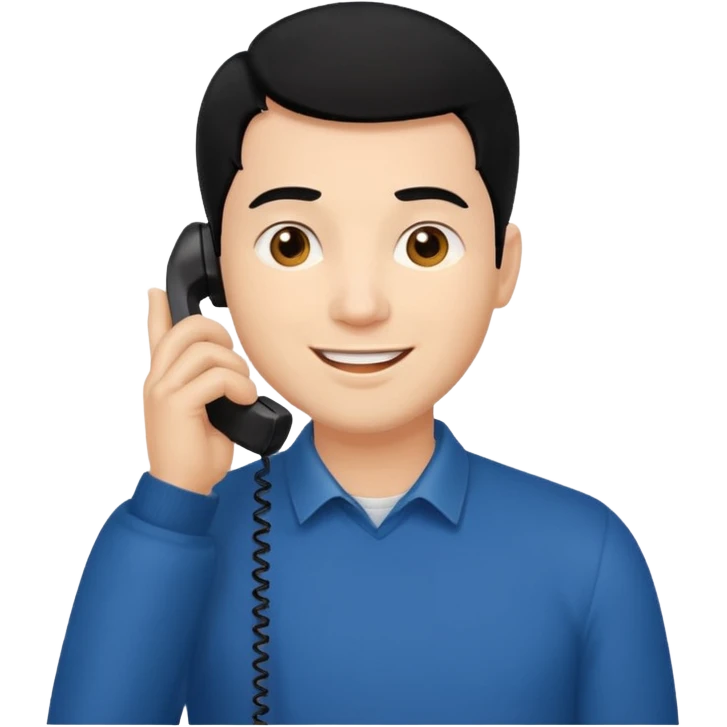 BLACK HAIR LIGHT SKIN MAN talking with her phone emoji