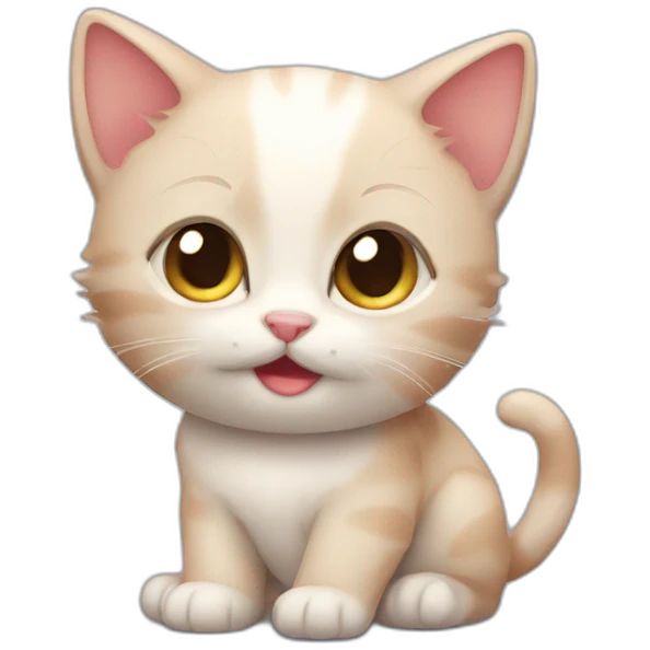 Blushing kitten emoji