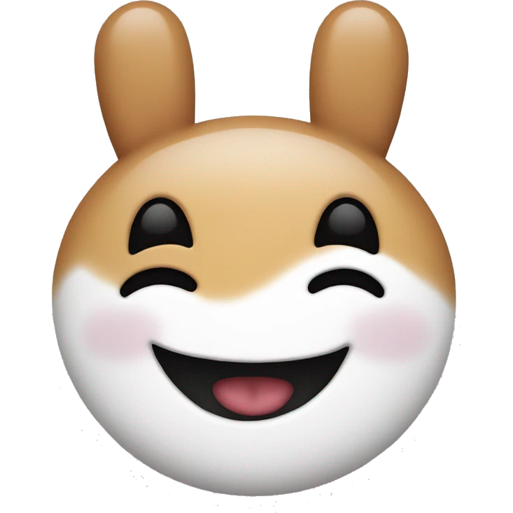 Black and white smile face bun emoji