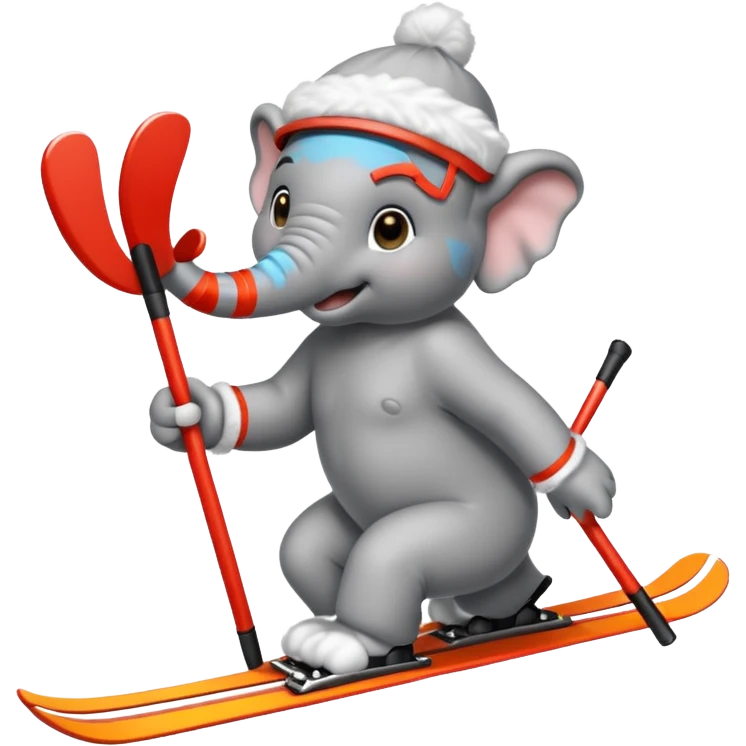 skiing elephant emoji