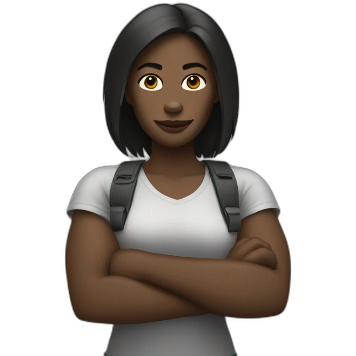 Woman with gorilla arms emoji