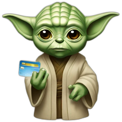 Yoda with Bank card emoji