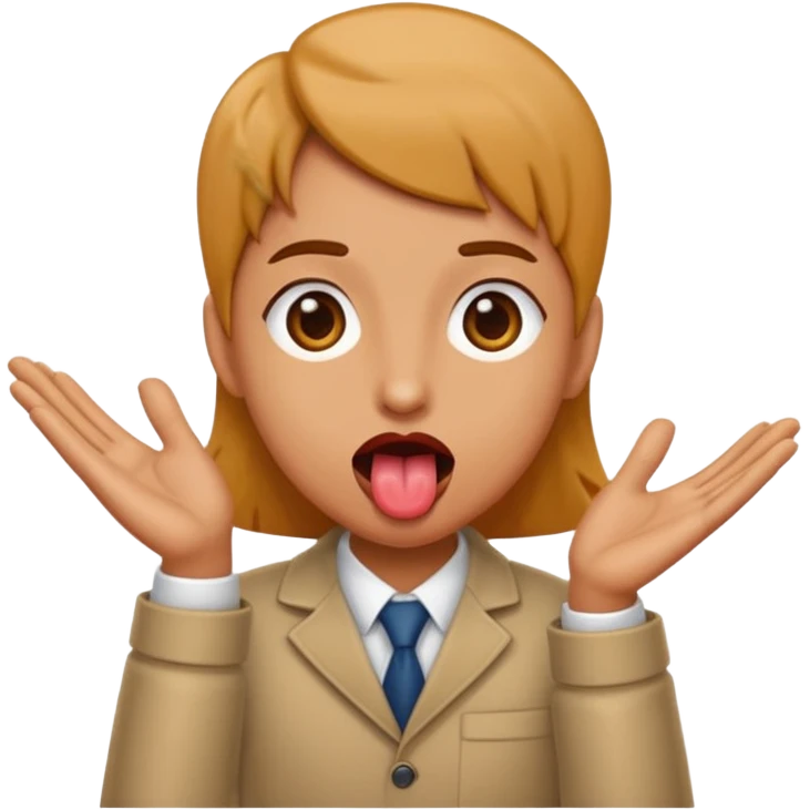 Tongue out with hands to the side emoji