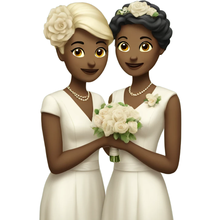 vintage lesbian wedding emoji