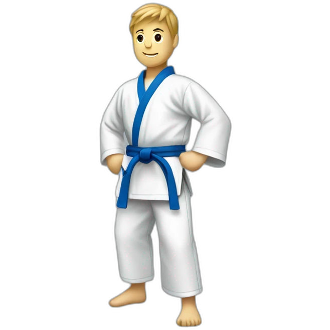 Karate blue belt with gi emoji