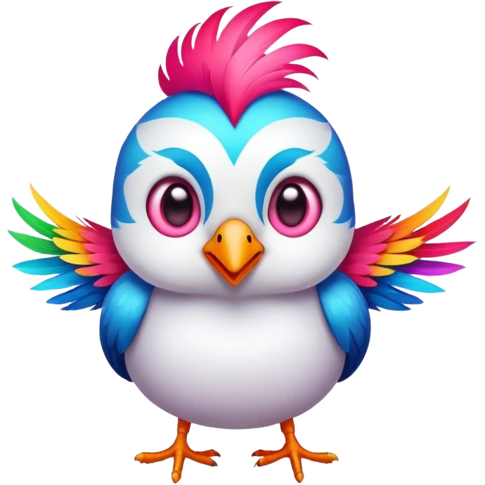 Cute bird with heart-shaped eyes emoji