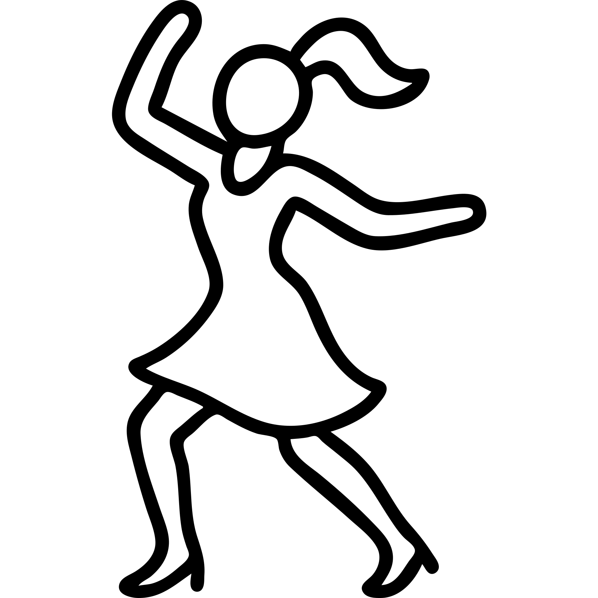 Simple Colombian salsa dancer silhouette in dynamic pose emoji