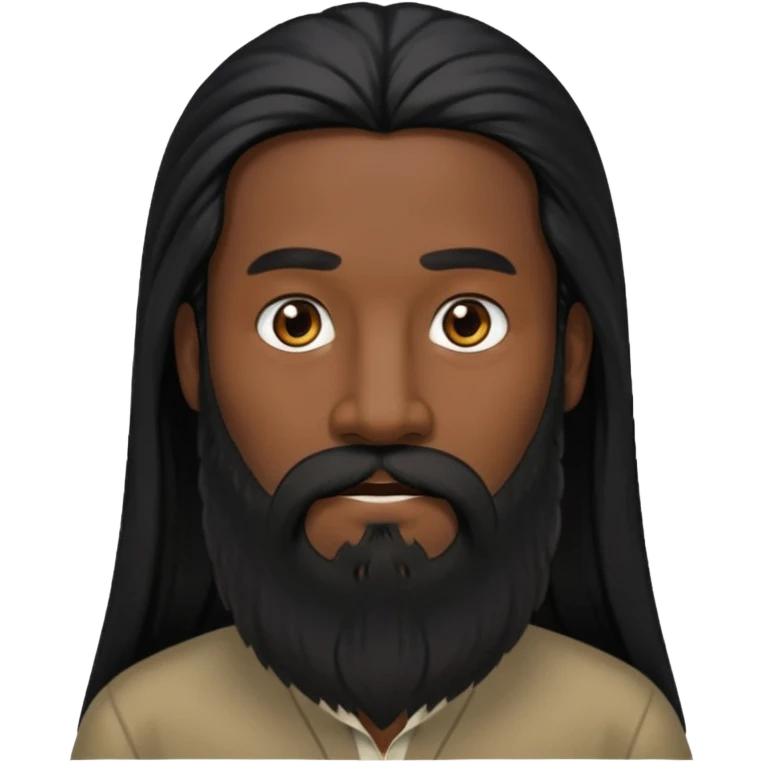 رجل لديه شعراسود طويل جدا ولحية  emoji