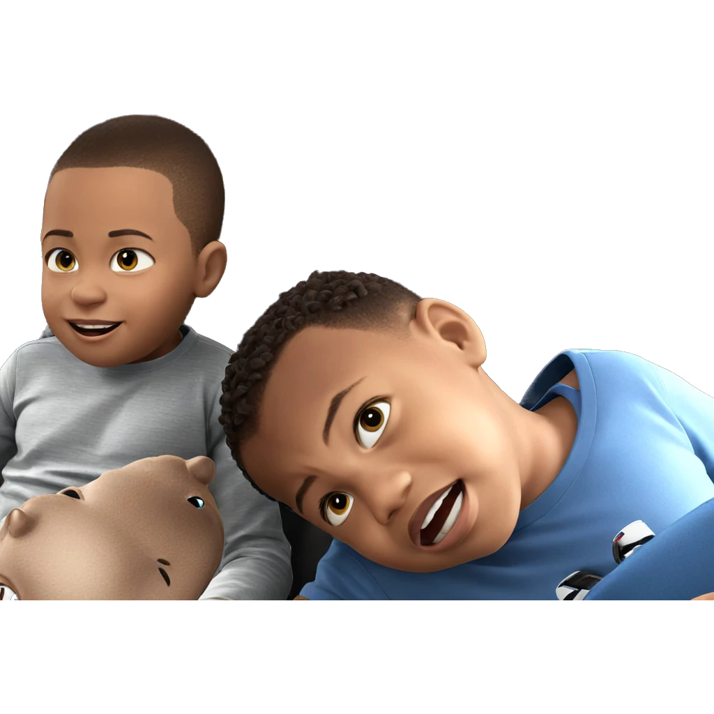 boys enjoying car ride emoji