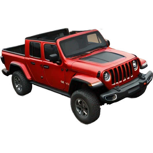 Red Jeep Gladiator no doors  emoji