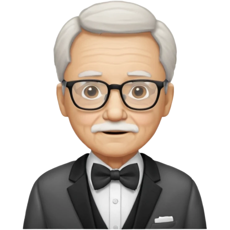 old man with bowtie, jacket and glasses emoji