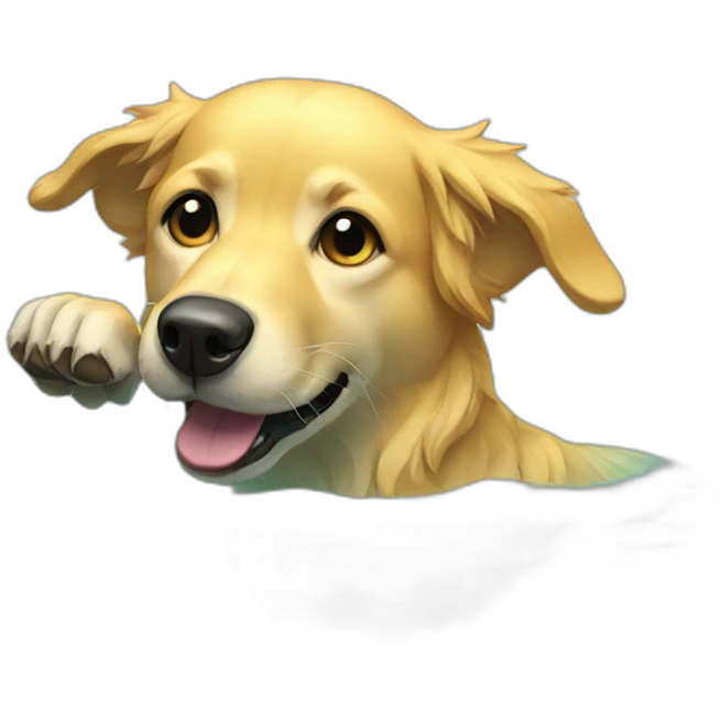 golden dog swimming emoji