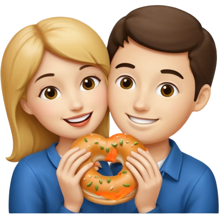 Kiss person with bagel  emoji