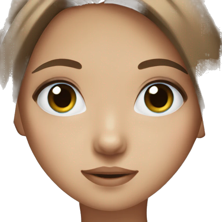 Girl brown hair blue eyes emoji
