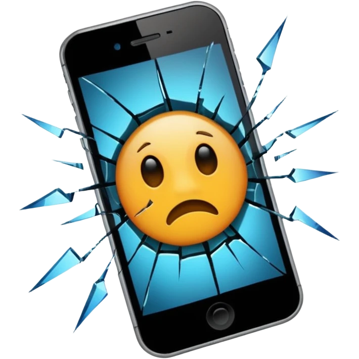 cracked phone screen emoji