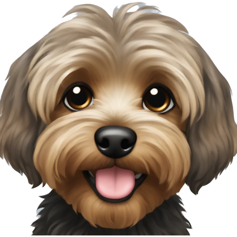 Yorkipoo with black and brown hair  emoji