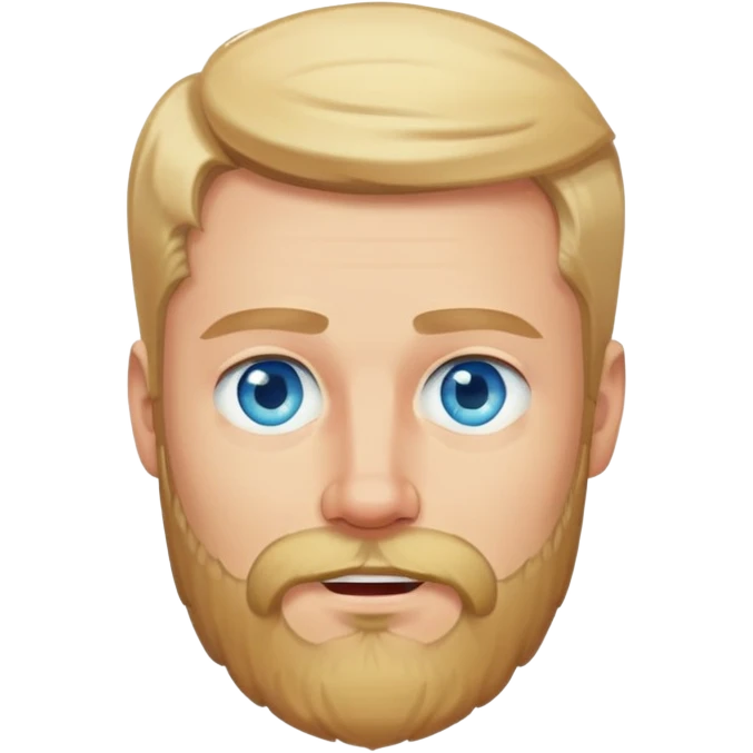 blond man with beard and eyes squinting emoji