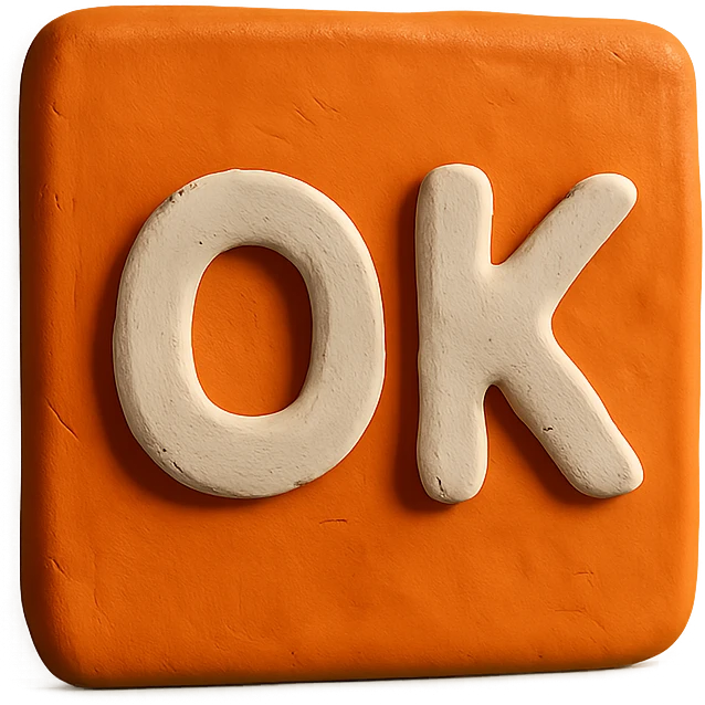 OK text in an orange square emoji
