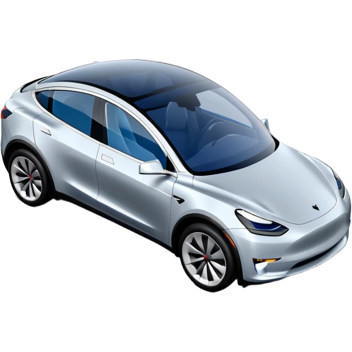 Tesla Model Y parking, seen from above. A blue line shows the planned trajectory emoji