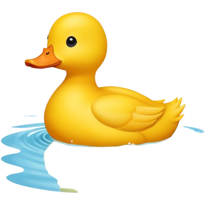 Yellow duck swimming in a lake emoji