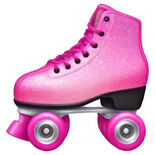 Pink ombre roller skate with glitter  emoji