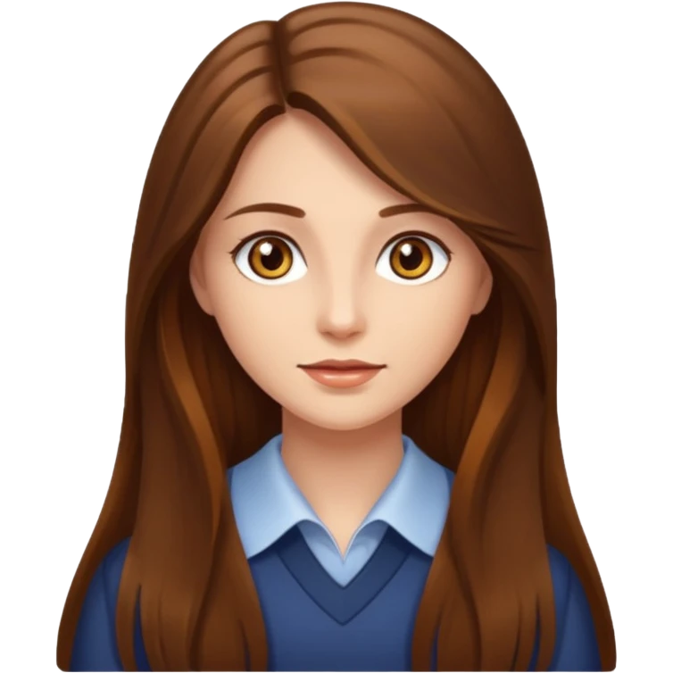 brown long hair hazel eyed woman emoji