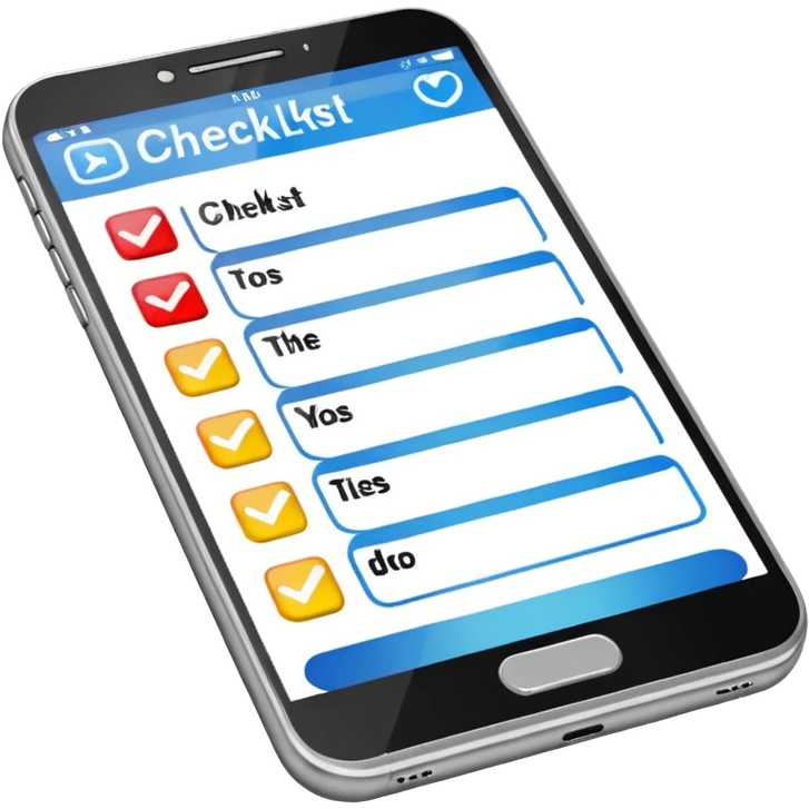phone with a checklist emoji