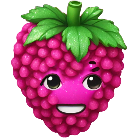 Hot pink raspberry with glitter  emoji