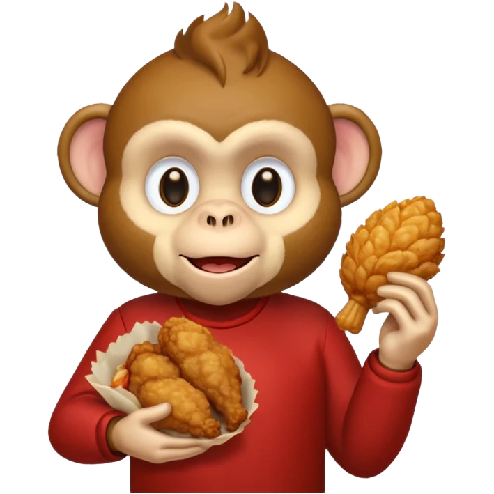 High monkey holding fried chicken emoji