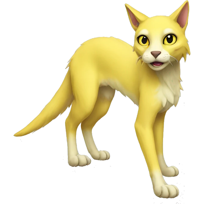 Yellow lombax-sergal-cat full body emoji
