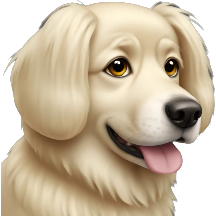 Fluffy blonde dog emoji