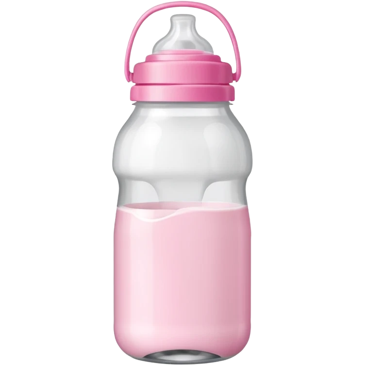 feeding bottle milk inside with pink lid emoji