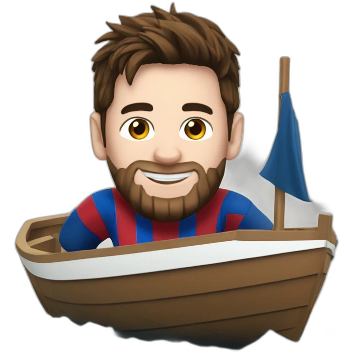 Messi dans un bateau emoji