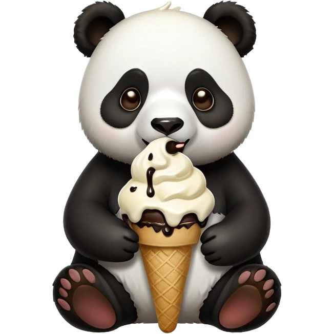 Panda eating ice cream emoji