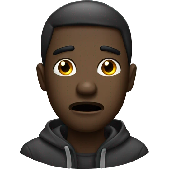 Dark-skinned man, he has tears, emoji. crying, roaring, sad. black. crying a lot. you can see tears in a stream emoji