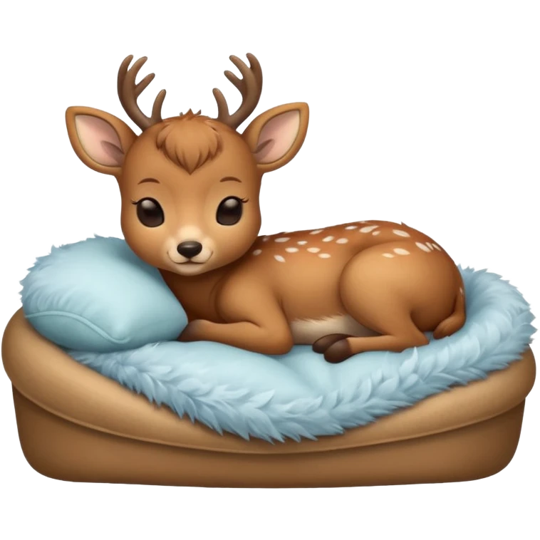 Baby Deer Sleeping in Bed emoji