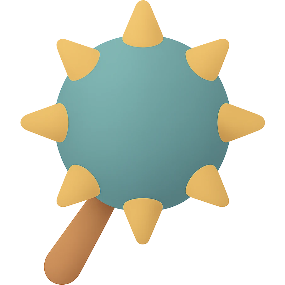 Render just the mace head as a clean and simple color icon with transparent background, focusing on clarity and simplicity. emoji